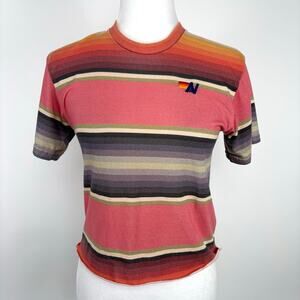 Aviator Nation Multicolor Striped Short Sleeve Tee Size XS Casual Statement